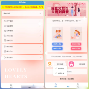 java美化版交友盲盒月老盲盒恋爱盲盒-观玄源码